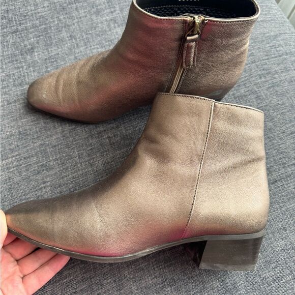 AQUATALIA Women’s Fuoco Weatherproof Leather Ankle Bootie Gold Size 37 - Picture 5 of 11
